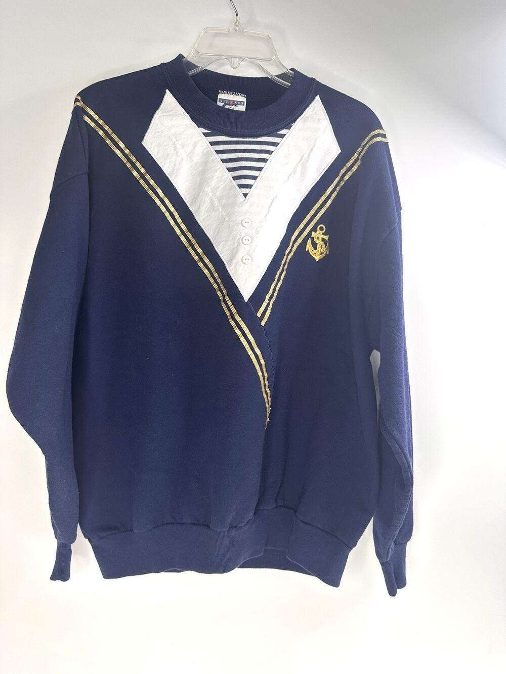 Jerzees Crewneck XL Nautical Sea Life Anchors Costume Cosplay Stranger Things